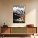 Autumn Valley Glow, Mountain View, Fall Landscape Photography, Framed Canvas Print, Living Room Wall Art, Rustic Farmhouse Style