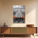 Rustic Dock, Seaside Escape, Coastal Pier, Nautical Wood, Canvas Print, Lake House Decor, Farmhouse Style, Living Room Wall Art