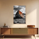 Red Rock, Sunset Boulders, Wild West Plains, Canvas Print, Desert Landscape Art, Living Room Wall Decor, Nature Photography