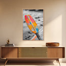 Colorful Oar Paddle, Beach House Decor, Boho Kayak Wall Art, Canvas Print, Vibrant Coastal Photography, Nautical Bathroom Art