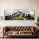 Mountain Hike Path, Scenic Peak Trail, Nature Landscape, Framed Canvas Print, Modern Cabin Decor, Adventure Wall Art, Minimalist Style