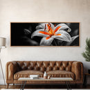 Lily Closeup, Vibrant Bloom, Floral Detail, Orange Petals, Framed Canvas Print, Kitchen Wall Art, Nature Inspired Art, Botanical Print