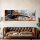 Forest Pool, Hidden Waterfall, Tranquil Woods, Canvas Print, calming rustic wall art, woodland decor, nature retreat artwork