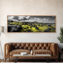 Golden Moss Hills, Modern Landscape, Earth Tones, Nature Scene, Canvas Print, Minimalist Art, Office Decor, Nature Lover Wall Art