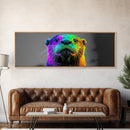 Neon Otter, Rainbow Wildlife, Pop Art Animal, Colorful Creature, Framed Canvas Print, Modern Animal Art, Teen Room Decor, Eclectic Wall Art