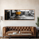 Yellow Metal Lever, Industrial Machine Detail, Workshop Photography, Gritty Rustic Vibe, Canvas Print, Garage Wall Art, Urban Loft Decor