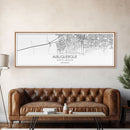 Panoramic Albuquerque City Map, New Mexico Art, Map Print, Minimalist Wall Art, Canvas Art, Housewarming Gift, Street Map Art, Closing Gift