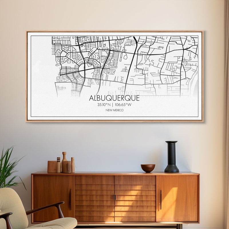 Albuquerque Street Map, New Mexico Map, Map Print, Modern Art, Wall Art, Canvas Print, City Maps, Office Gift, Prints, Above Bed DÃ©cor