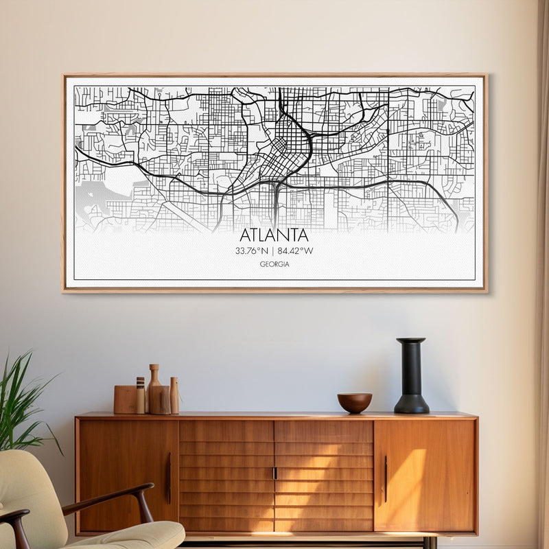 Atlanta Street Map, Georgia Map, Map Print, Modern Art, Wall Art, Canvas Print, Housewarming Gift, Above Bed Prints, Wall Prints