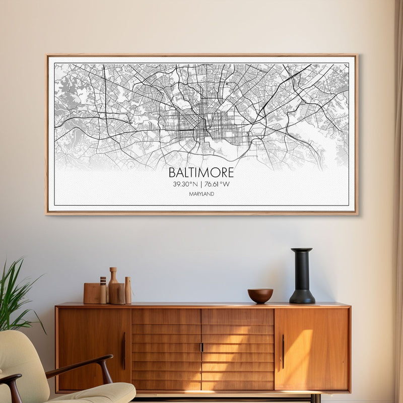 Baltimore Street Map, Maryland Map, Map Print, Modern Art, Wall Art, Canvas Print, Home Office Wall Art, Non Binary Gifts, Camper DÃ©cor