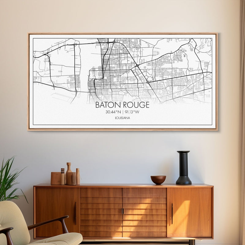 Baton Rouge Street Map, Louisiana Map, Map Print, Modern Art, Wall Art, Canvas Print, Realtor Gift, Wall Art Above Bed, Home Wall DÃ©cor