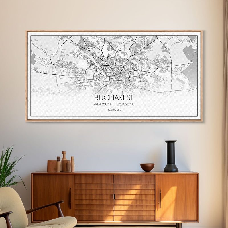 Bucharest Street Map, Romania Map, Map Print, Modern Art, Wall Art, Canvas Art, Trendy Room DÃ©cor, Thank You Gift, Wall DÃ©cor Bedroom