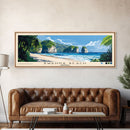 Bwanna Beach, Indonesia Panoramic Beach Print, Vacation Gift, Indonesia Wall Art, Framed Canvas Print, Framed Beach Painting