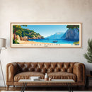 Cala Violina, Italy Panoramic Beach Print, Vacation Gift, Italy Wall Art, Framed Canvas Print, Framed Beach Painting