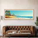 Marina Beach, India Panoramic Print, Vacation Gift, India Wall Art, Beach Painting, Beach Decor, Large Wall Art, Wood Frame Art