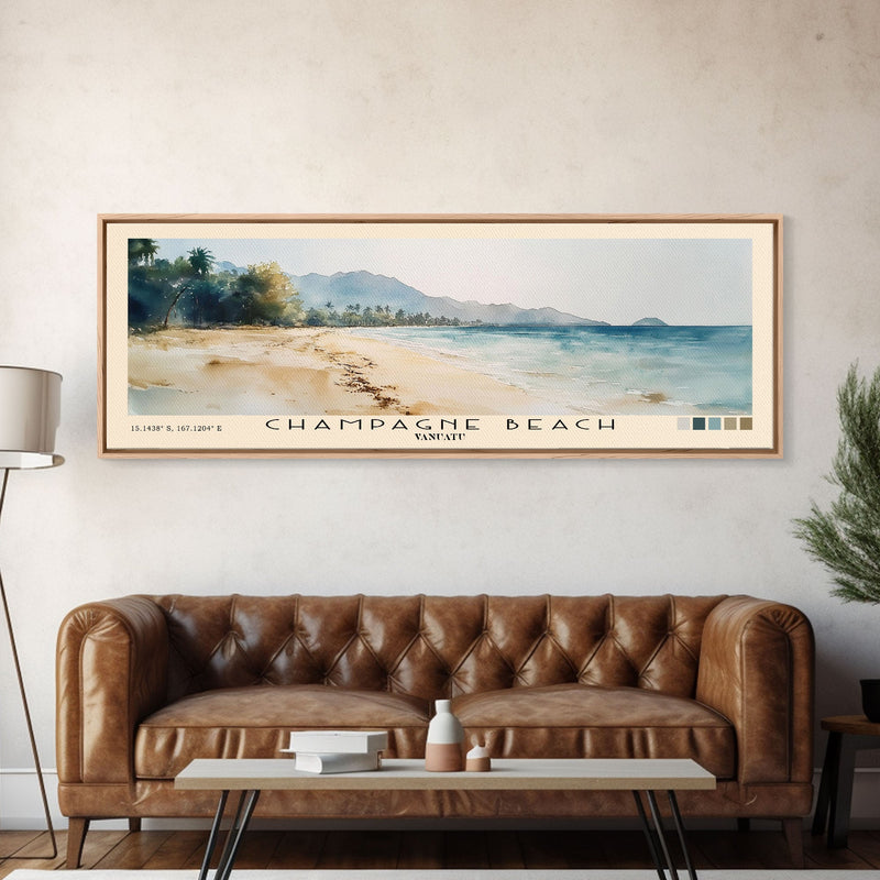 Champagne Beach, Vanuatu Watercolor Print, Vacation Gift, Vanuatu Wall Art, Beach Painting, Beach Decor, Beach Or Lakehouse Art