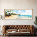 Playa Fronton, Dominican Republic Watercolor Print, Vacation Gift, Dominican Republic Wall Art, Beach Painting, Beach Decor, Large Wall Art, Wood Frame Art