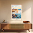 Antibes, France Watercolor Print, Vacation Gift, France Wall Art, Beach Painting, Beach Decor, Large Wall Art, Wood Frame Art