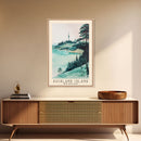 Auckland Island, New Zealand Watercolor Print, Vacation Gift, New Zealand Wall Art, Beach Painting, Beach Decor, Large Wall Art, Wood Frame Art