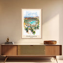 Hurghada, Egypt Watercolor Beach Print, Vacation Gift, Egypt Wall Art, Beach Painting, Beach Decor, Beach Painting