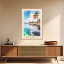 Los Roques, Venezuela Watercolor Beach Print, Vacation Gift, Venezuela Wall Art, Framed Canvas Print, Framed Beach Painting