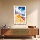 Plage de Piémanson, France Watercolor Print, Vacation Gift, France Wall Art, Beach Painting, Beach Decor, Large Wall Art, Wood Frame Art