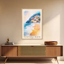 Positano Beach, Italy Watercolor Print, Vacation Gift, Italy Wall Art, Beach Painting, Beach Decor, Large Wall Art, Wood Frame Art