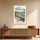 Singing Beach, Massachusetts Watercolor Beach Print, Vacation Gift, Massachusetts Wall Art, Framed Canvas Print, Framed Beach Painting