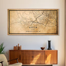 Austin Map Print Canvas or Poster, Texas Map Art, Texas Map Print, Vintage Austin Texas Map Framed Art, Retro / Distressed Office Art