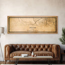 Panoramic Austin Map Print Canvas or Poster, Texas Map Art, Texas Map Print, Vintage Texas Map Framed Art, Retro / Distressed Office Art