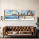 San Diego California Panoramic Print, Creative Framed Canvas Print, Travel Poster Art, Living Room Decor, Office Wall Art