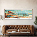 Virginia Beach Virginia Panoramic Wall Art, Mid Century Modern Framed Canvas Print, Retro Pop Art Travel Poster, Living Room and Office Decor