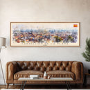 Castellon de la Plana Spain Wall Art, Panoramic Travel Poster, Panoramic Framed Canvas Print, City Wall Art, Wall Hanging Home Decor, Travel Art