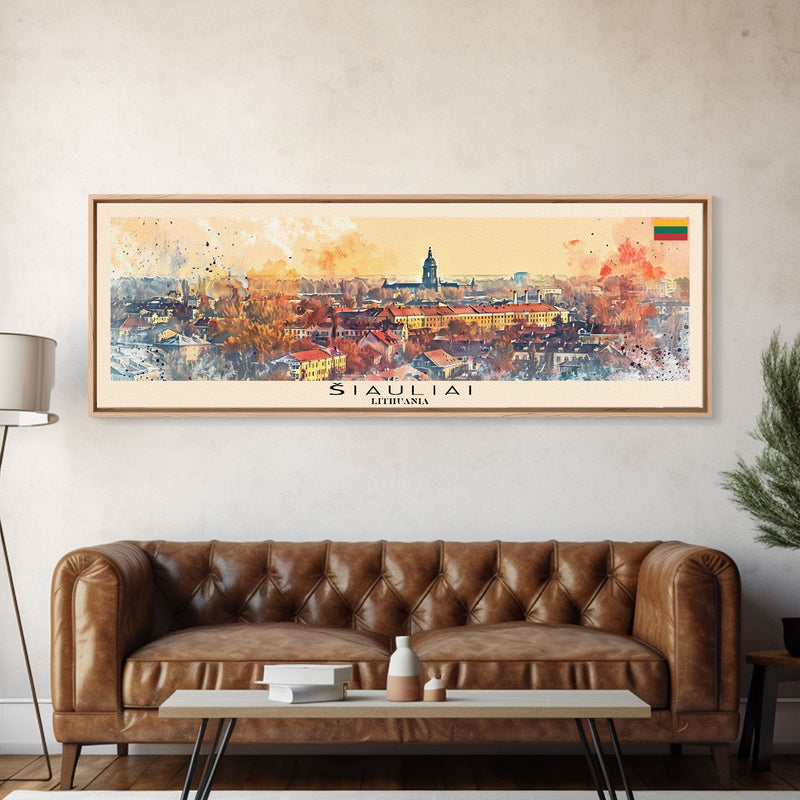 ÂŠIauliai Lithuania Travel Print Wall Art, Panoramic City Art, Travel Art, Wall Decor, Vacation Gift, Framed Canvas Print Or Metal Art