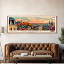 Luxembourg Luxembourg Panoramic Travel Poster, Framed Canvas Print or Metal Wall Art, Travel Art, Home Decor, Panoramic Painting, Midcentury Art