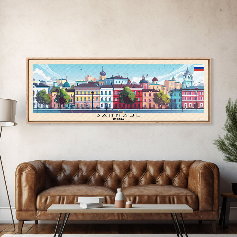 Barnaul Russia Wall Art, Panoramic Travel Poster, Panoramic Framed Canvas Print, City Wall Art, Wall Hanging Home Decor, Travel Art