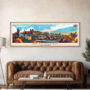 Nottingham United Kingdom Wall Art, Panoramic Travel Poster, Panoramic Framed Canvas Print, City Wall Art, Wall Hanging Home Decor, Travel Art