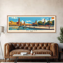 Seville Spain Panoramic Travel Poster, Framed Canvas Print or Metal Wall Art, Travel Art, Home Decor, Panoramic Painting, Midcentury Art