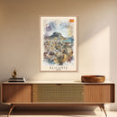 Alicante Spain Coastal City Travel Poster Art, Framed Canvas Print, Stunning Wall Art for Living Room, Bedroom Decor, Home Decoration