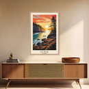 Izmir Turkey Scenic Coastal View, Framed Canvas Print, Travel Poster, Living Room Wall Art, Cityscape Decor, Nautical Art, Modern Home Decoration