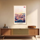 Klaipeda Lithuania Port City View, Framed Canvas Print, Travel Poster, Wall Art, Bedroom Decoration, Coastal Urban Scene, Nautical Artwork