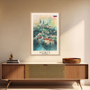 Kosice Slovakia Historic Cityscape, Framed Canvas Print, Travel Poster, Wall Art, Office Decor, Slovakian Urban Painting, Historic City Scene