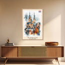 Nijmegen Netherlands Framed Canvas Print, Urban Travel Poster, Watercolor Painting, Architectural Wall Art, Home Decor, Unique Art