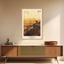 Parma Italy Travel Poster Framed Canvas Print, Watercolor Painting, Scenic Wall Art, Home Decor, Italian Architecture, Modern Art