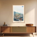 Peristeri Greece Travel Poster Framed Canvas Print, Watercolor Painting, Scenic Wall Art, Home Decor, Greek Landscape, Classic Art