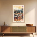Poprad Slovakia Travel Poster Framed Canvas Print, Watercolor Painting, Scenic Wall Art, Home Decor, Slovakian Landscape, Classic Art