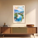 Shumen Bulgaria Travel Poster Framed Canvas Print, Watercolor Painting, Scenic Wall Art, Home Decor, Bulgarian Landscape, Classic Art