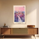 Tatabanya Hungary Travel Poster Framed Canvas Print, Watercolor Painting, Scenic Wall Art, Home Decor, Hungarian Landscape, Vibrant Art