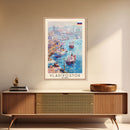 Vladivostok Russia Travel Poster Framed Canvas Print, Watercolor Painting, Coastal Wall Art, Home Decor, Russian Seaside, Nautical Art