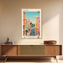 Barreiro Portugal Travel Poster Framed Canvas Print, Midcentury Modern Art, Pop Art Wall Decor, Home Decor, Vacation Gift, Living Room Art
